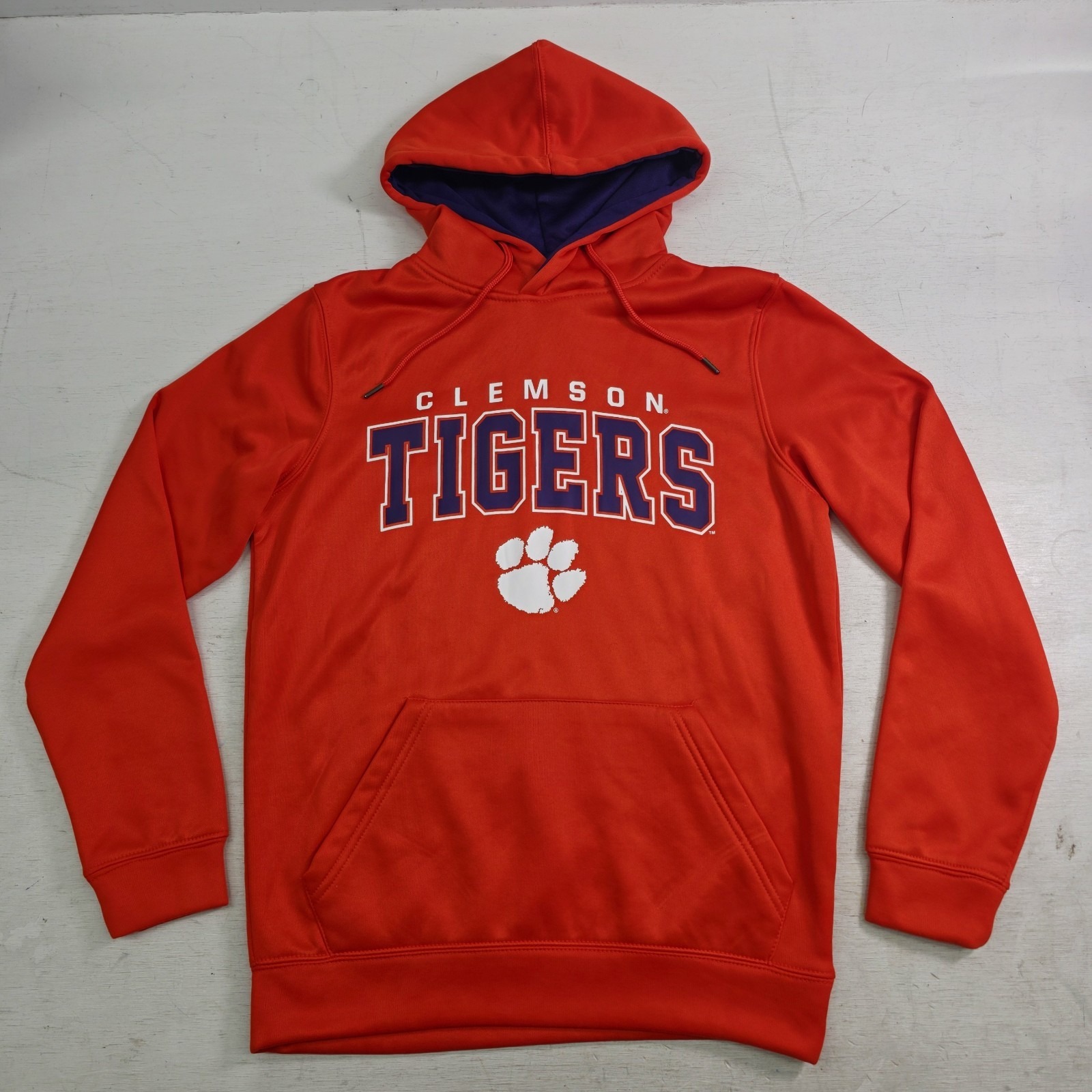 Clemson Tigers Ncaa Football Pullover Hoodie Football Colosseum Orange Mens S